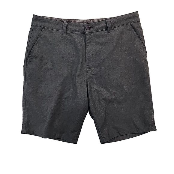 O’NEILL Hybrid Shorts Mens size 38 Grey Heather 10" inseam Cotton Blend Stretch - Picture 1 of 8